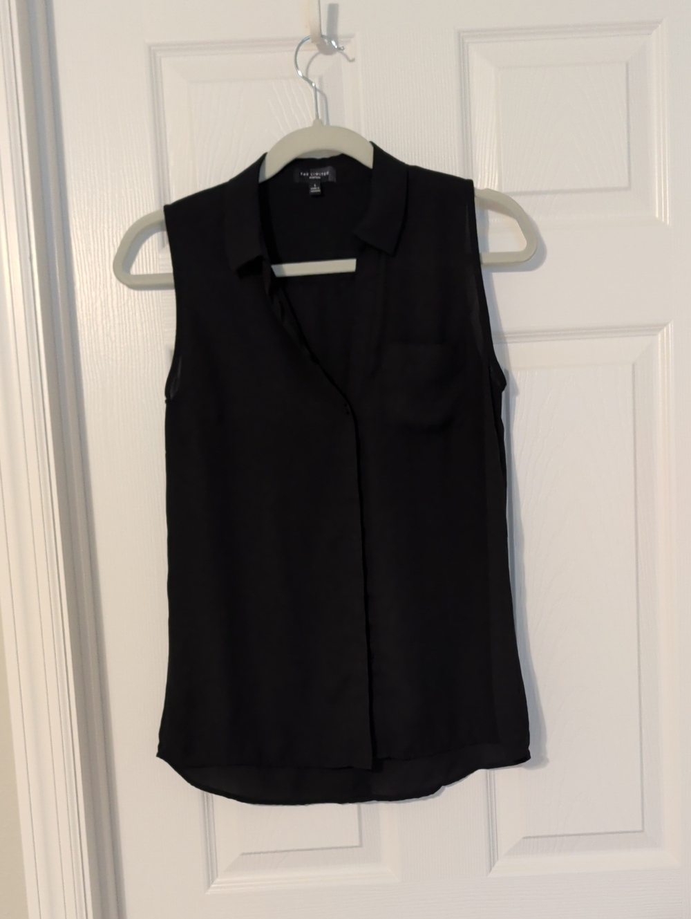 The Limited Black Ashton Sleeveless Collared Top